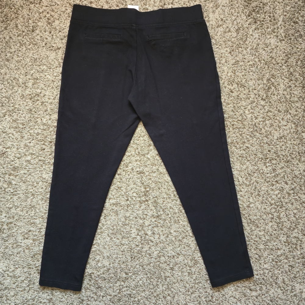 Matty M Black Ponte Leggings with Zipper Detail Size L